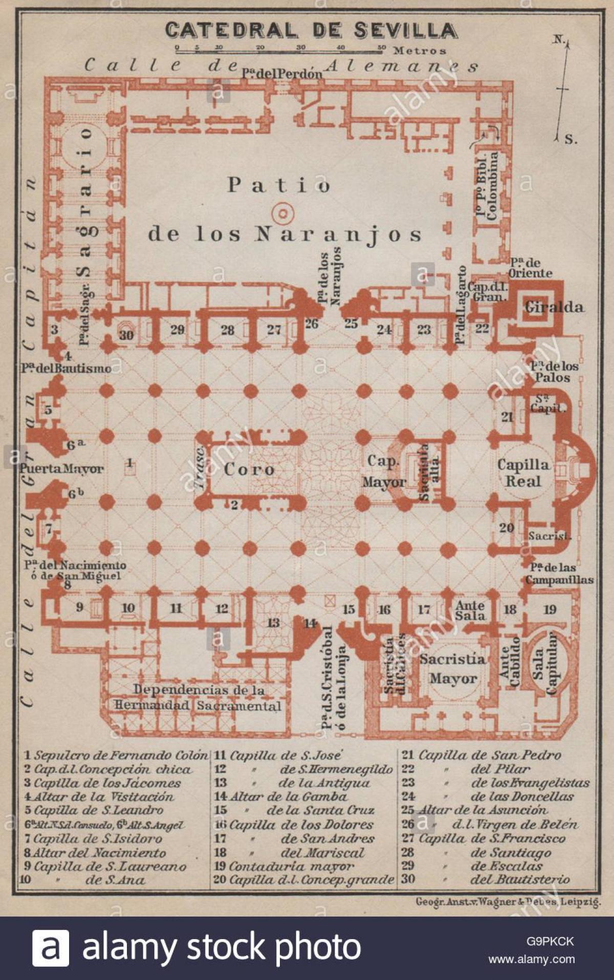 Sevilla Katedrali haritası 
