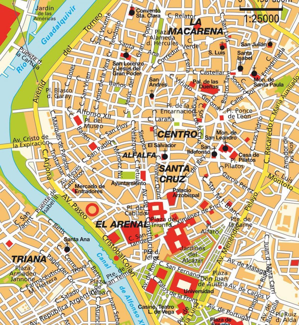 Sevilla İspanya şehir merkezi Haritayı göster 