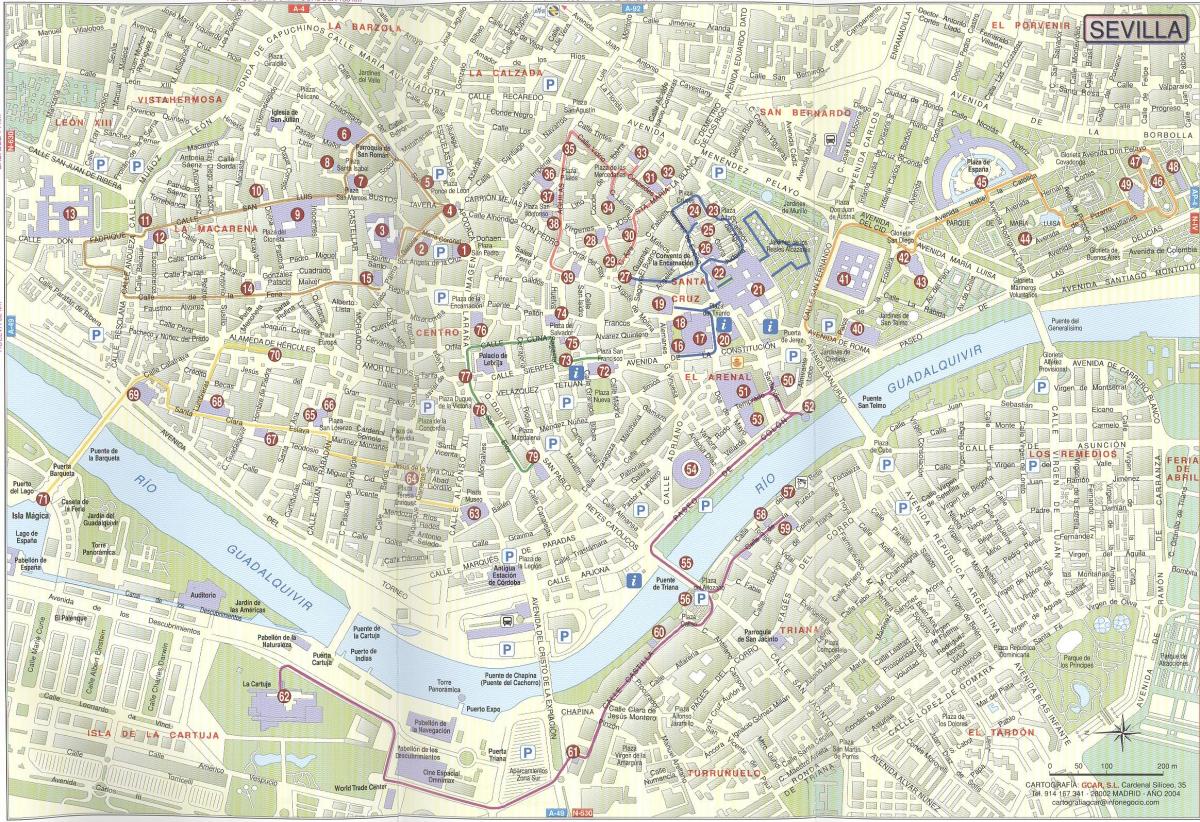 Sevilla İspanya sokak haritası 