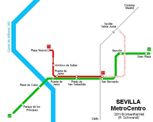 Sevilla tramvay haritası