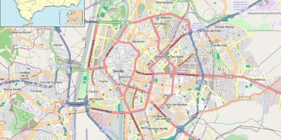 Sevilla İspanya mahalleleri haritası 