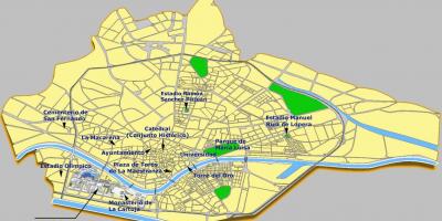 Sevilla İspanya turistik yerler haritası